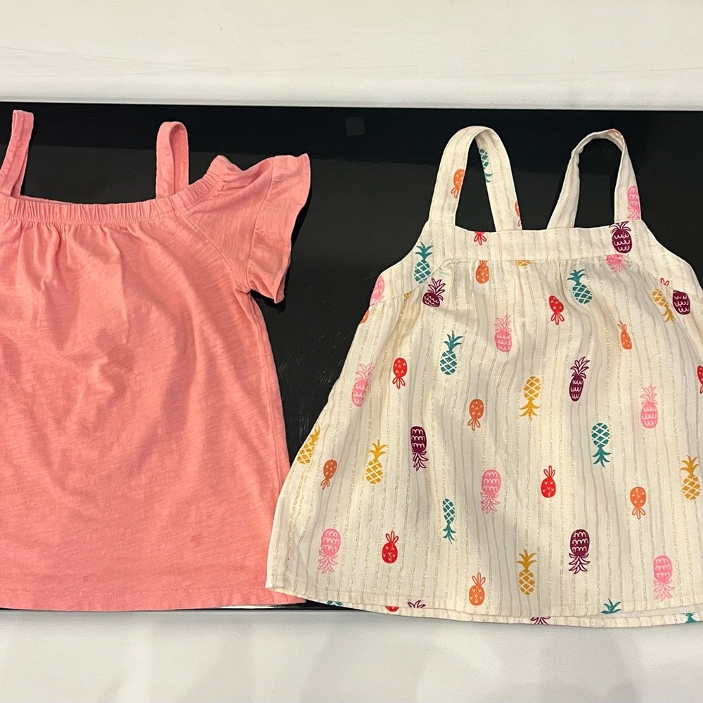 Kids Pink and Multicolor Pineapple Tops
